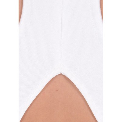 'Aarya' white strapless bandage dress with choker